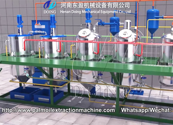 1-10tpd small scale palm oil refining machine video